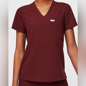 Figs Catarina one pocket scrub top Burgundy
